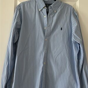 Ralph Lauren Light Blue Striped Button Down Shirt